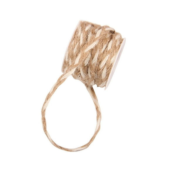 5M Natural Hessian Jute Twine Rope Burlap Ribbon Roll for Arts Crafts Gardening Applications Packing Wedding Party Decoration (8#)