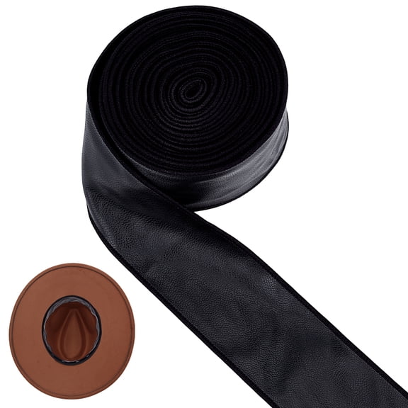 5M Polyester Ribbon Imitation Leather for Sewing Accessories Black 1-1/2 inch(38mm) about 5.47 Yards(5m)/Set