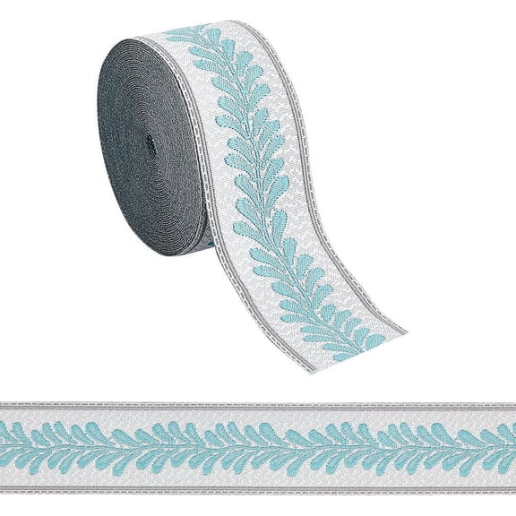 5M Polyester Ribbons Jacquard Ribbon for Clothing Decoration Gainsboro 1-1/4 inch(30.5mm) Polyester