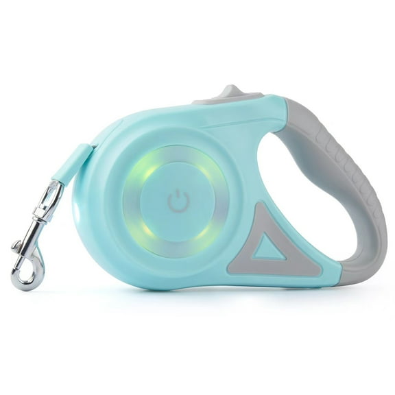 5M Retractable Light-Emitting Leash With Spotlight LED Night Walk Non-Slip Handle for Small/Medium and Large Dogs/Cats (Green)