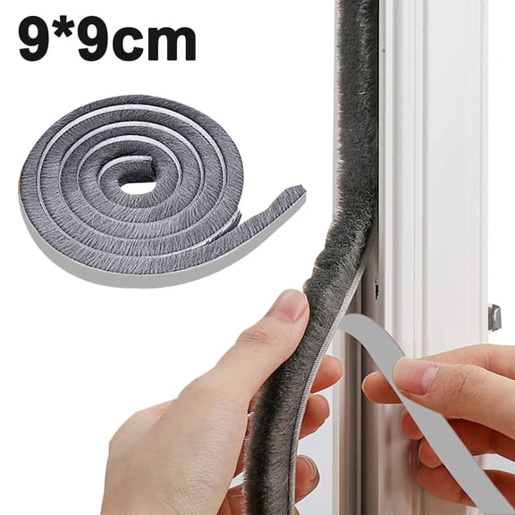 5M Self-Adhesive Door Window Seal Tape with Brush, 9MM Width for Air Tightness Duulaya