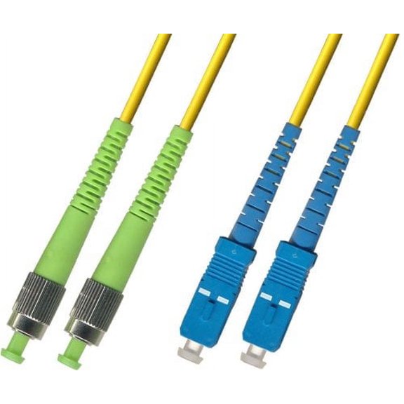 5M Singlemode Duplex Fiber Optic Cable (9/125) - FC/APC to SC/UPC