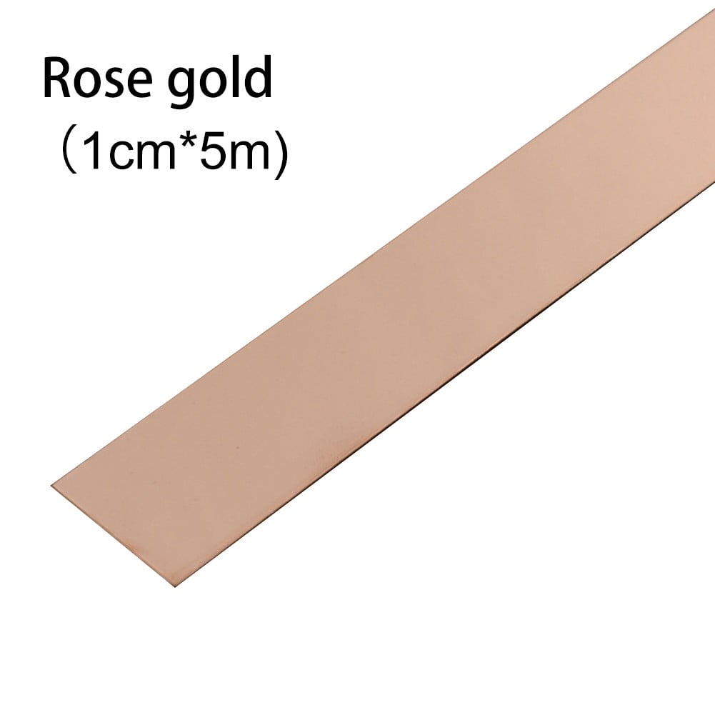 5M Stainless Steel Flat Decor Lines Mirror Wall Moulding Strip Sticker