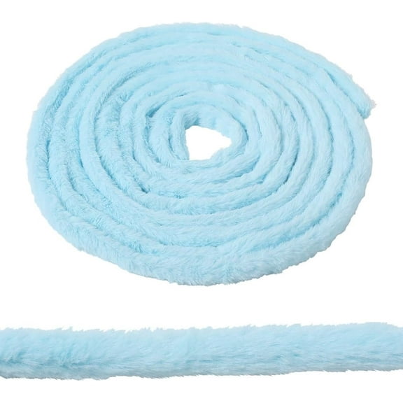 5M Velvet Ribbon Faux Rabbit Fur Ribbon Round Light Sky Blue 3/4 inch(20mm) 5.47 Yards(5m)/set