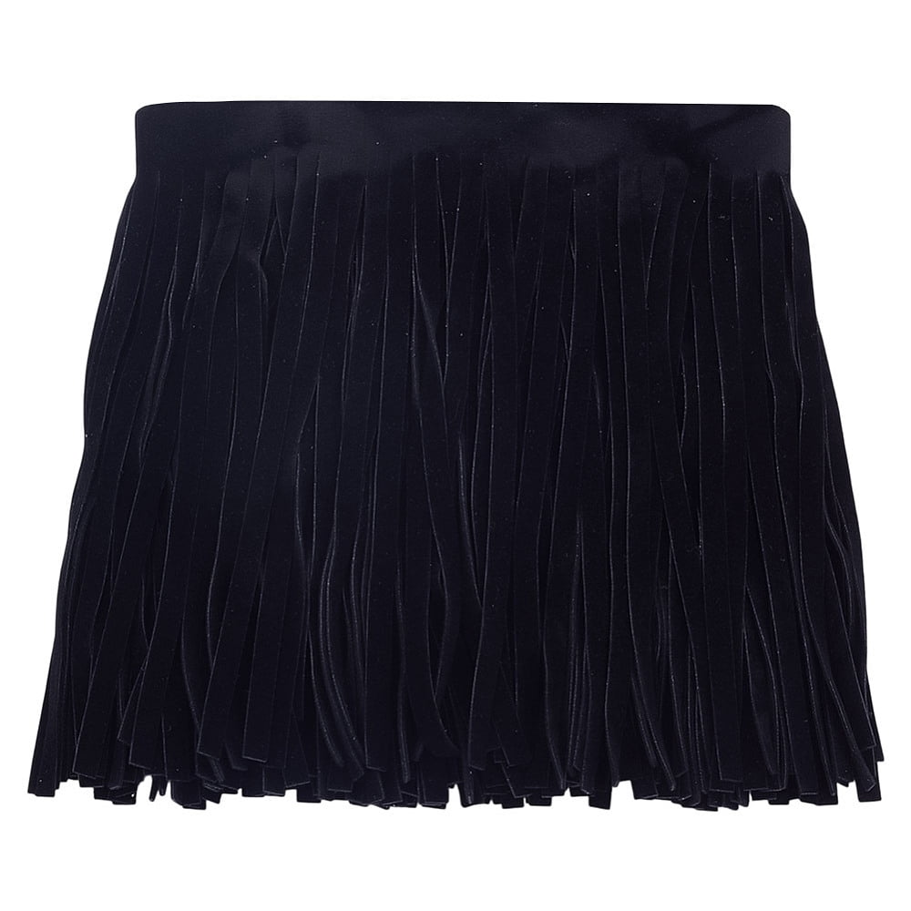 5M Velvet Tassel Ribbon Black 6-1/8 inch(154mm) about 5.47 Yards(5m)/set DIY