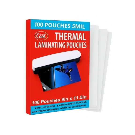5MIL Thermal Laminating Sheets (100 Count) 9x11.5 inch, Letter Size Dry-Erase Friendly Laminating Pouches, Compatible with Laminators, Crystal Clear Laminated Finish