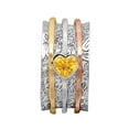 thumbnail image 1 of 5MM Heart Citrine 925 Silver Dual Tone Meditation Anxiety Women Spinner Ring, 1 of 2
