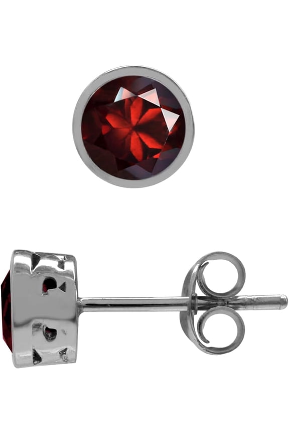 5MM Petite Round Shape Gemstone Birthstone White Gold Plated or Yellow Gold Plated 925 Sterling Silver Scroll/Filigree Stud Earrings Jewerly for Women[g495]