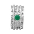 thumbnail image 1 of 5MM Round Green Onyx 925 Sterling Silver Meditation Anxiety Women Spinner Wedding Ring, 1 of 2