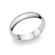 ANDREA JEWELERS 5MM Sterling Silver High Polish Plain Dome Tarnish Resistant Comfort Fit Wedding Band Ring Sz 6