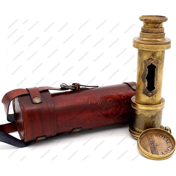 5MOONSUN5 Victorian Marine Brass Telescope 1915 Telescope with Unique Victorian Style Collectible antique gift with Glass Optics for Kids Travel, Hiking, Hunting, Navigation with High Resolution