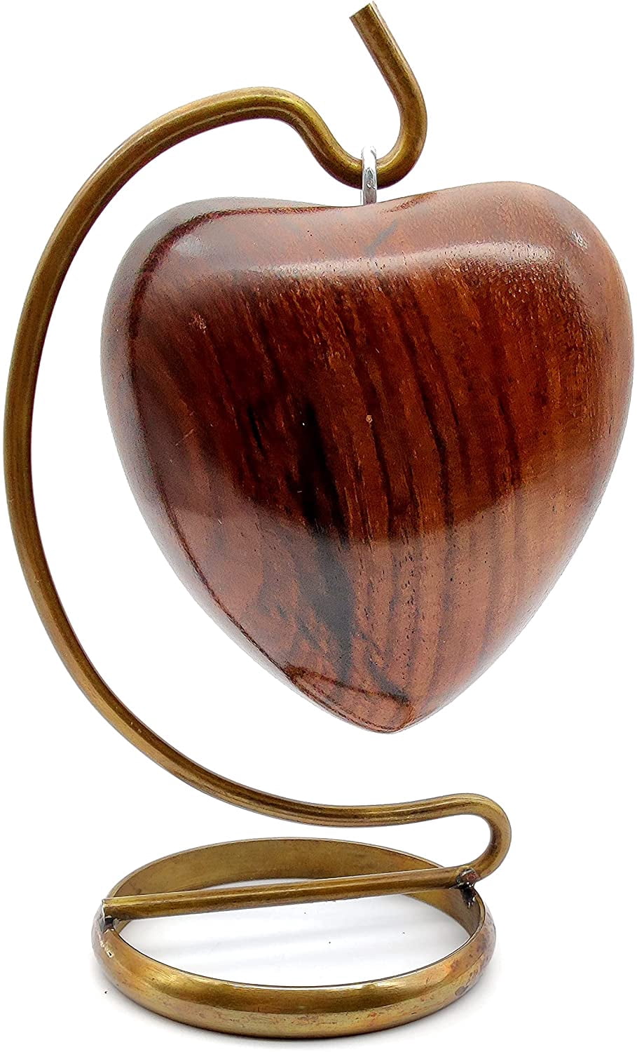 5MOONSUN5 Wooden Heart Urn Keepsake Cremation Urn for Human pet Ashes Handcrafted Urn Heart Shaped - Perfect for Adults & Infants with Brass Stand 6inch (Wooden Urn)