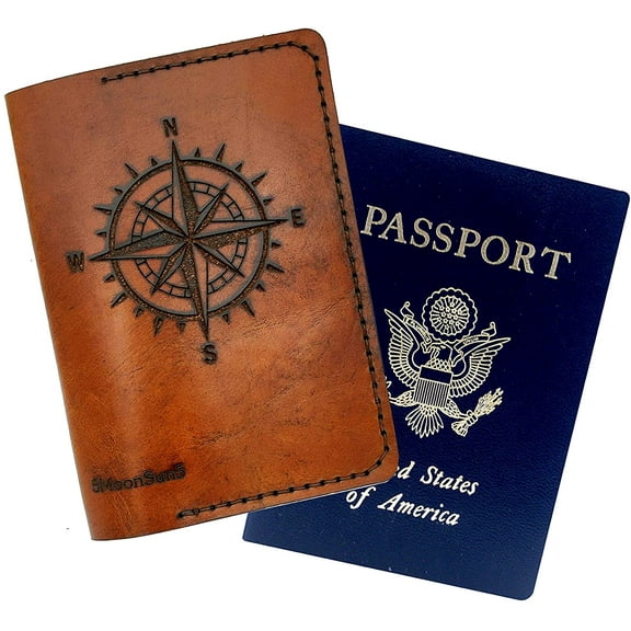 5MOONSUN5's Genuine Full Grain Leather Passport Cover Field Notes Cover Wallet, Gift for Traveler, Passport Case, Gift for Him or her, Gift for Couple Unique Brown color