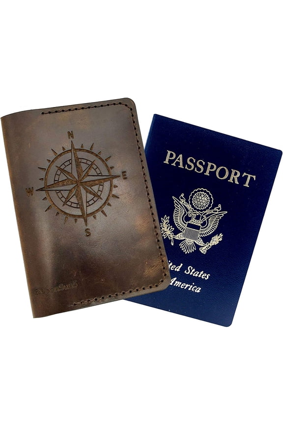 's Genuine Full Grain Leather Passport Cover Field Notes Cover Wallet, Gift for Traveler, Passport Case, Gift for Him or her, Gift for Couple Unique Dark Brown color