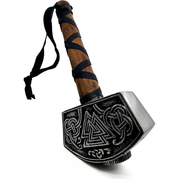 5MOONSUN5's Thor Hammer Metal with attractive odin handmade engraving Mjolnir Full Size 15-Inch Adult Collectible full Grain Leather Wrap with gift box.