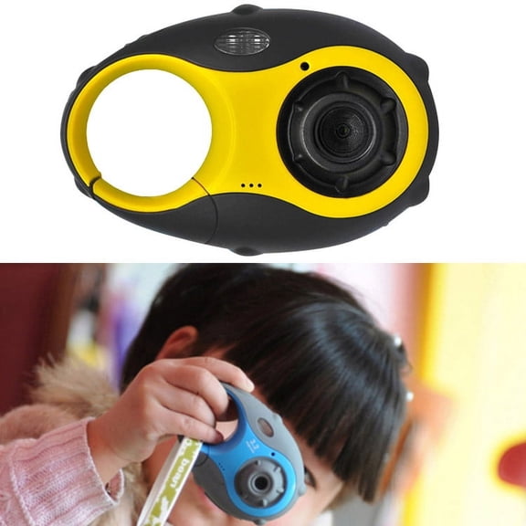 5MP 1.5 inch Color Screen Mini Keychain Type Gift Digital Camera for Children(Yellow)