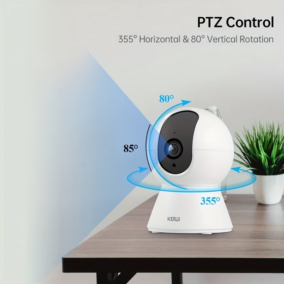 5MP HD WiFi Security Camera with Auto Human Tracking, Smart Night Vision Indoor Surveillance Camera for Bedroom Living Room Home Monitoring, White