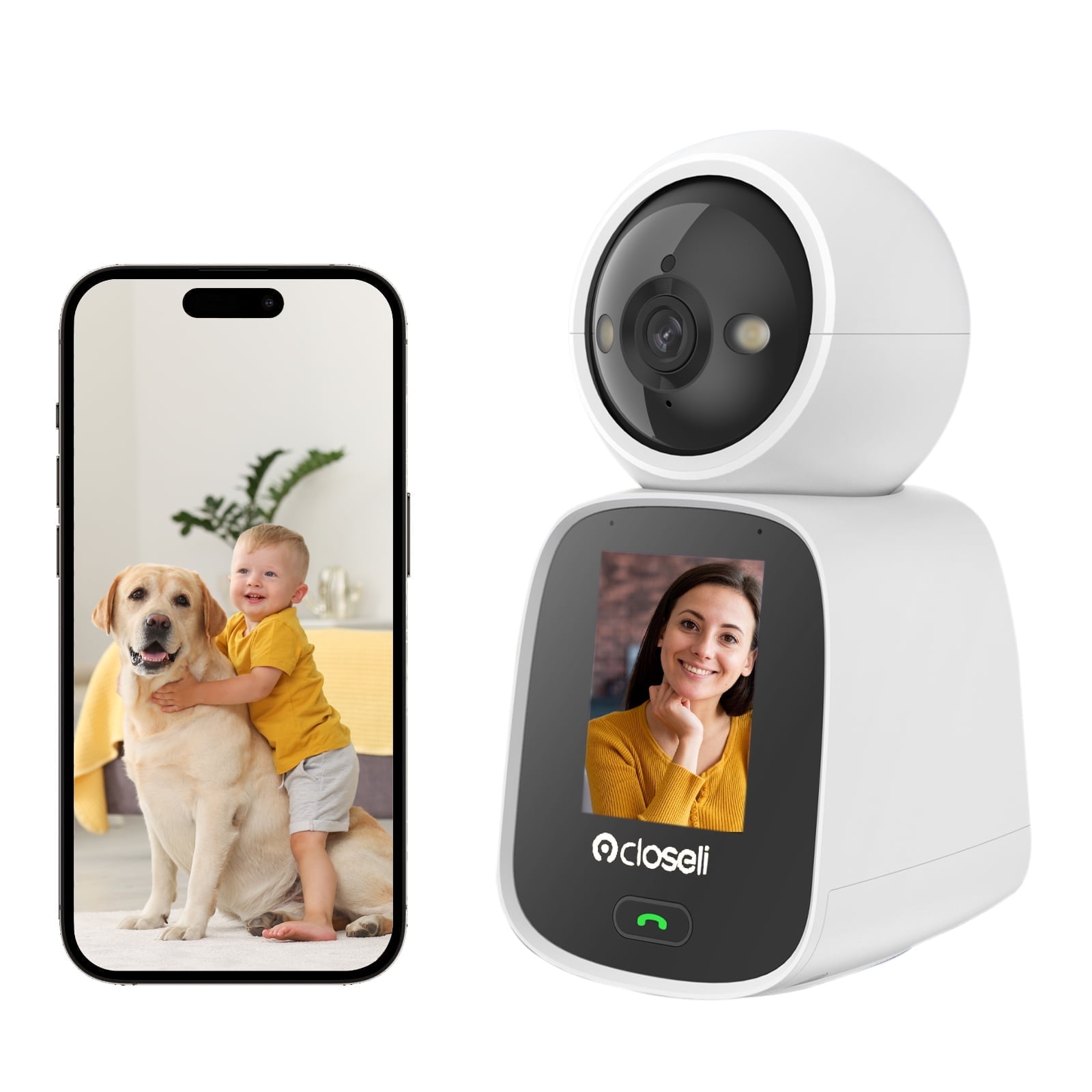 5MP Home Indoor WiFi Security Camera,Closeli CL200 Two-Way Talk Pet Camera with Night Vision AI Motion/Human/Sound Detection.