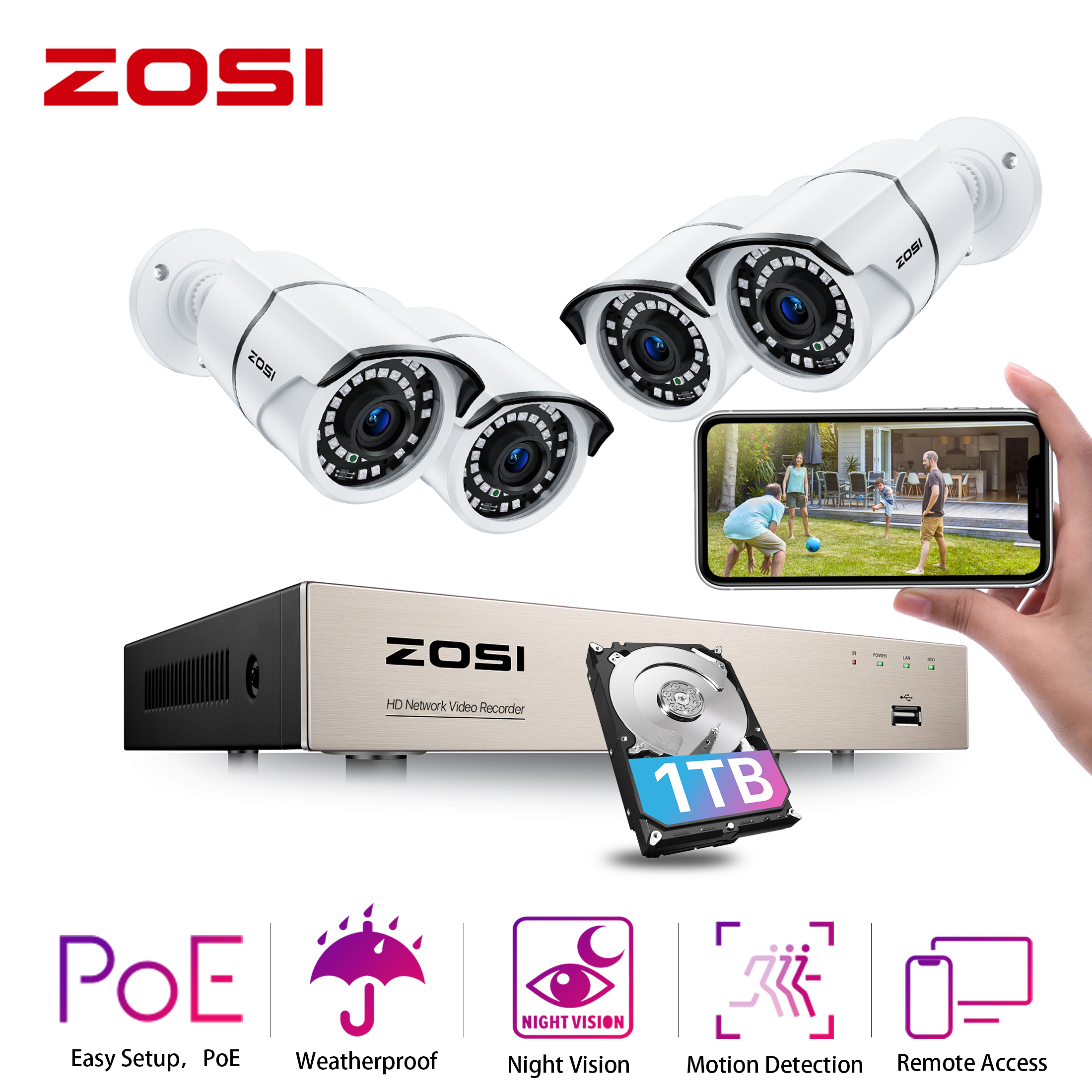 Samsung SDHB74041 8 Channel Full HD Video Security System