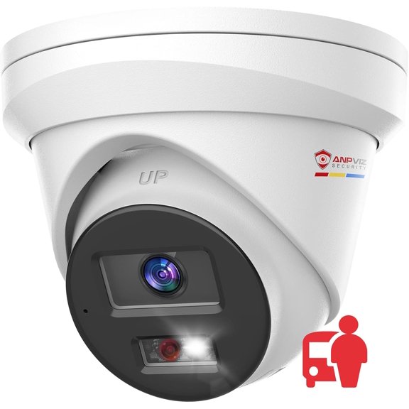 5MP PoE IP Camera with Audio, Full Metal Wired Turret Security Camera Outdoor, Human Vehicle Detection, Smart Color Night Vision, 3072x1728@20fps, 114 FOV, WDR, IP67 Waterproof, IPC-D3053WD-S