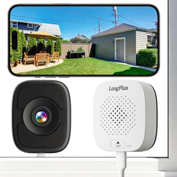 5MP Safe View Window Camera: 2 Packs 3K Window Cameras for Home Security Indoor & Outdoor, Anti-Glare Color Night Vision, Human/Car Detection, 24/7 Recording, No Drill Ideal for Apartment