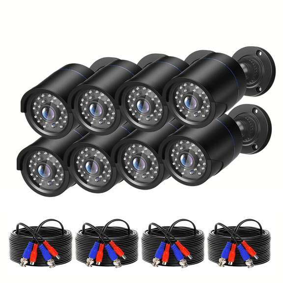 5MP Security Camera 4-in-1 CCTV Bullet Wired Camera, AHD/TVI/CVI/CVBS, Analog Surveillance Video Add-On Black Camera for Outdoor Use, Clear Night Vision, IP65 Waterproof,Power Adapter Included