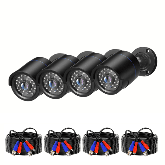 5MP Security Camera 4-in-1 CCTV Bullet Wired Camera, AHD/TVI/CVI/CVBS, Analog Surveillance Video Add-On Black Camera for Outdoor Use, Clear Night Vision, IP65 Waterproof,Power Adapter Included