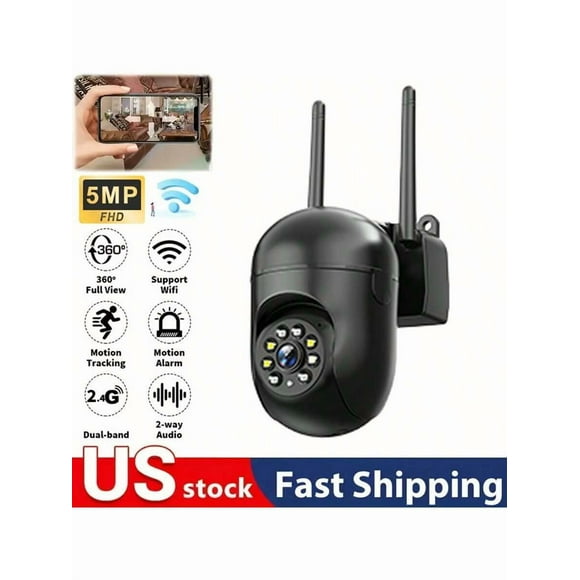 5MP Smart Home Security Camera Wireless With Color Night Vision, Two-Way Audio, Motion Tracking And App Control