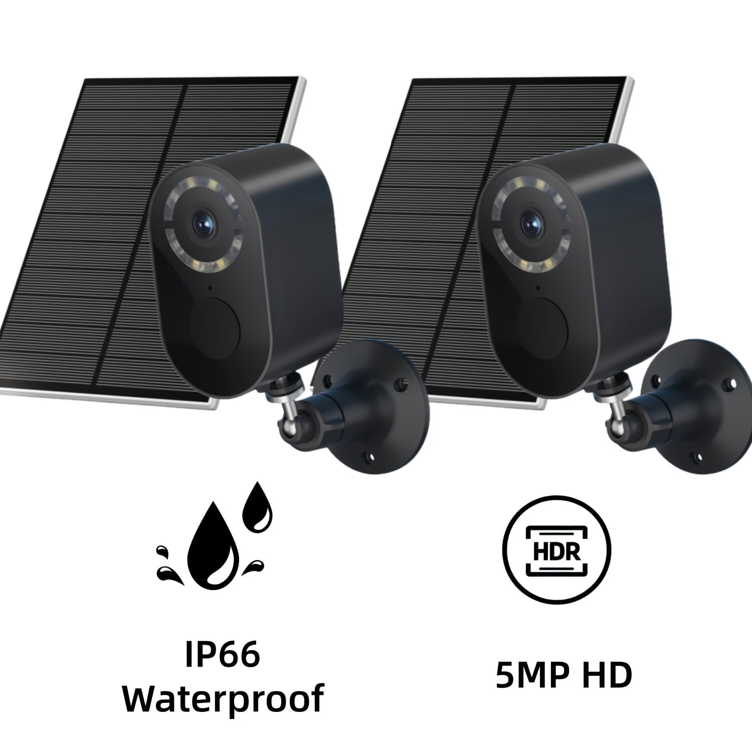 5MP Solar Security Camera Outdoor, 360° Panoramic View, AI Human Detection, Color Night Vision, Two-Way Audio, IP66, WiFi, for Yard Garage Baby Elder Monitor