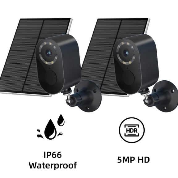 5MP Solar Security Camera Outdoor, 360° Panoramic View, AI Human Detection, Color Night Vision, Two-Way Audio, IP66, WiFi, for Yard Garage Baby Elder Monitor