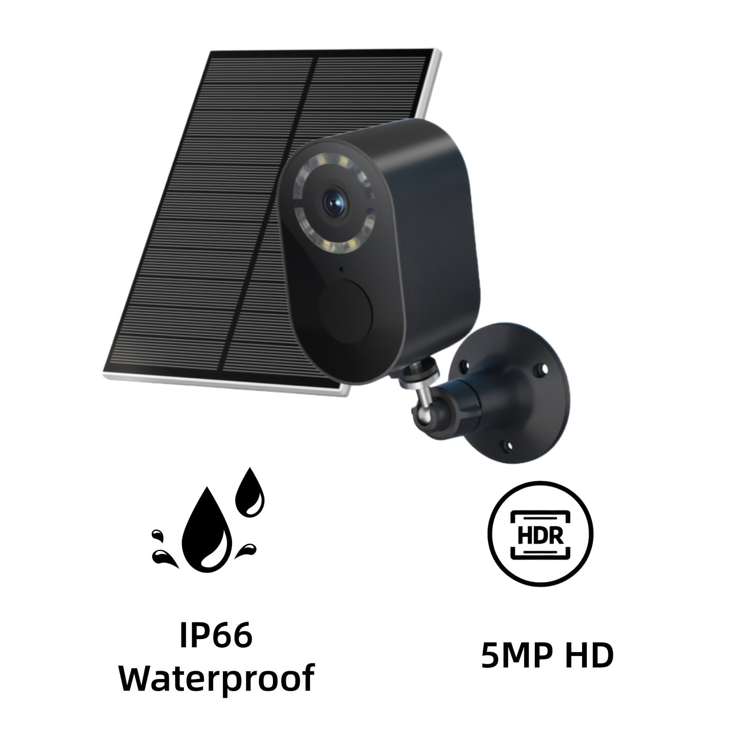 5MP Solar Security Camera Outdoor, 360° Panoramic View, AI Human Detection, Color Night Vision, Two-Way Audio, IP66, WiFi, for Yard Garage Baby Elder Monitor