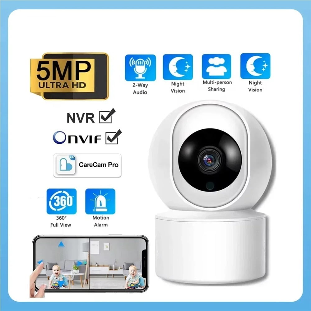5MP WiFi Indoor Camera Two-Way Voice Intercom, Automatic Body ...
