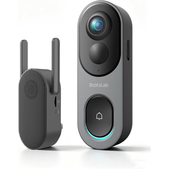 5MP Wireless Video Doorbell Camera,180 Head-to-Toe View, AI Motion Detection, VR Mode, Battery or Wired Powered, Easy Installation, Weatherproof, No Monthly Fee, 2.4GHz WiFi