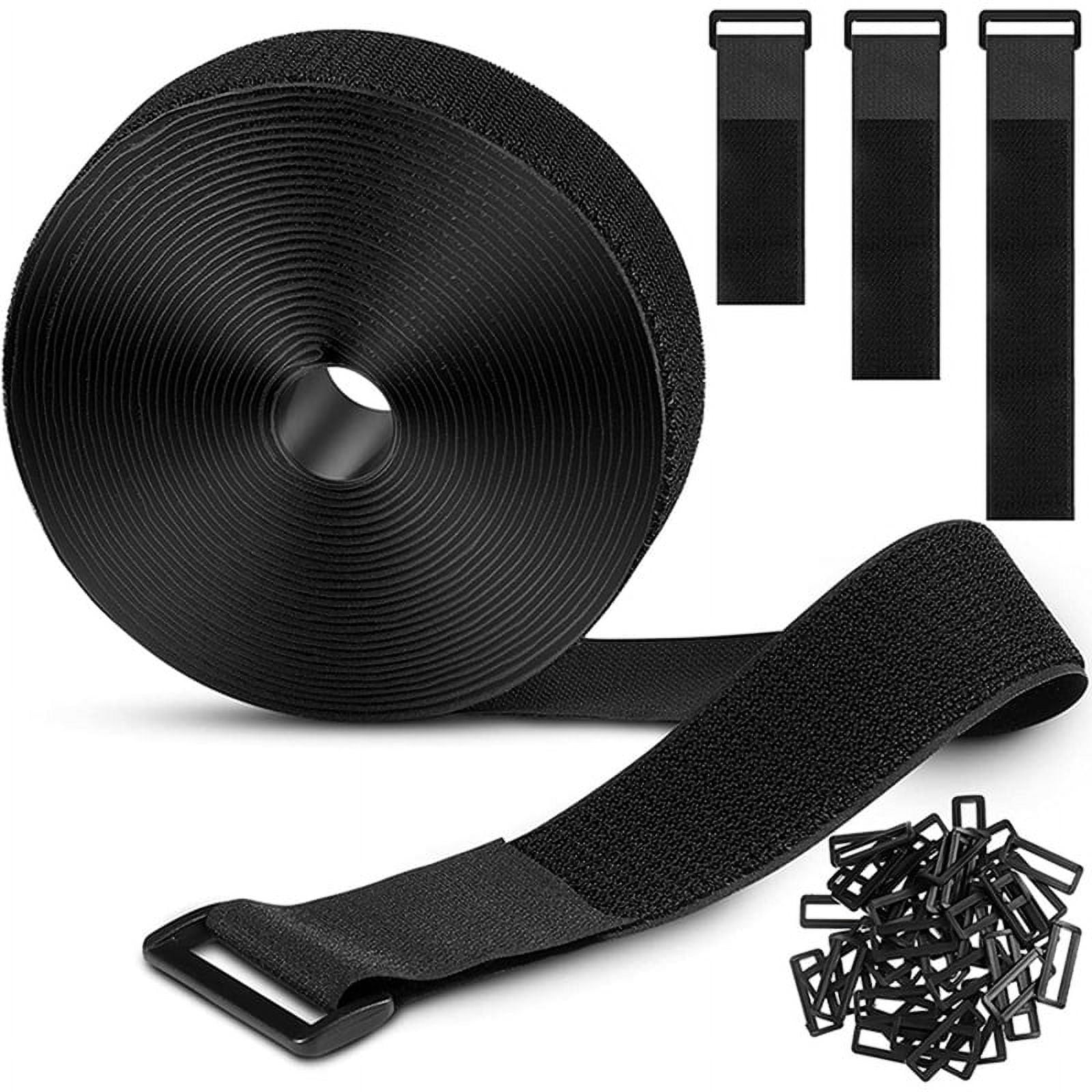 5Meters Adjustable Fastening Hook and Loop Straps with 25 Buckles Free Cut Length Cord Straps