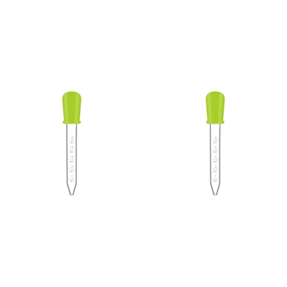 5Ml Liquid Droppers, Mini Baster,Dropper Pipettes Essential Oil Transfer, Water Droppers,Reusable Plastic Droppers for Science Experiments, Crafting, Activities, Makeup Tool, 2Pack, Green