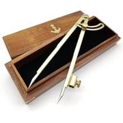 5MoonSun5s 8 Inch Large Pencil Marking Compass Circle Leather Scratch Compass Maker Scriber Marking Wing Divider, Ideal for Drawing Circles, Scribing Wood Metal, Drafting,Map Plotting with wooden box