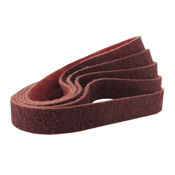 SATC 5Pcs 1/2" x 18" (13x457mm) Surface Conditioning Pipe Red Sanding Belts Medium Grit for Polishing