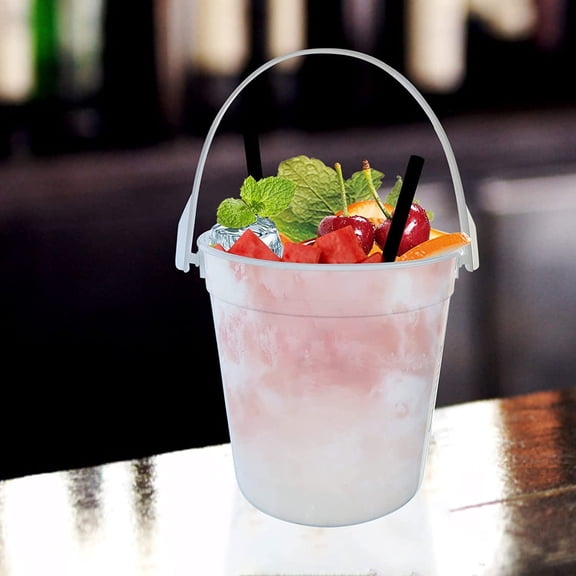 5PACK Buckets For Drinks Anything But A Cup Party Ideas 32oz Reusable Punch Bowls 1 Liter Ice Smoothie Translucent