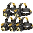 thumbnail image 1 of 5PACK Headlamp Rechargeable Battery Powered 1200Mah Super Bright Up to 600 Lumens 3 Modes LED Headlamps for Camping Hiking,with Adjustable Headband,USB Cable Included,Adults, 1 of 8