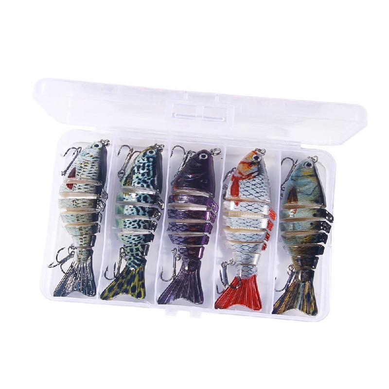 5PC 10cm Luya fake bionic bait multi-section fish Lures Luya fishing