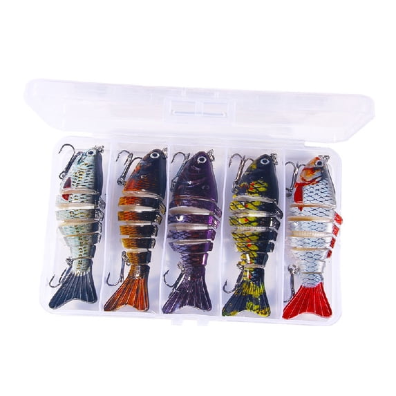 5PC 10cm Luya fake bionic bait multi-section fish Lures Luya fishing