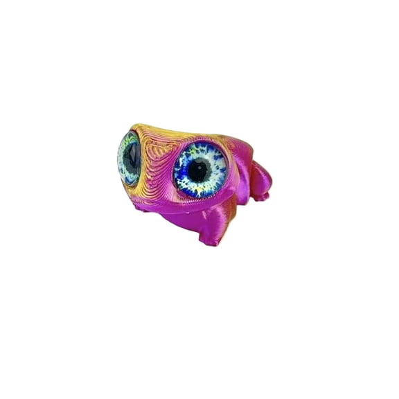 5PC 3D Printing Cute Big-eyed Frog Figurines Home Decorations Joints Movable Realistic Eyes Frog Animal Gifts