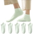 thumbnail image 1 of 5PC Ankle Socks for Women Thin Short Breathable Solid Color Skin-Friendly High Density Knit for Summer Sports Workout Office Daily Wear, 1 of 1