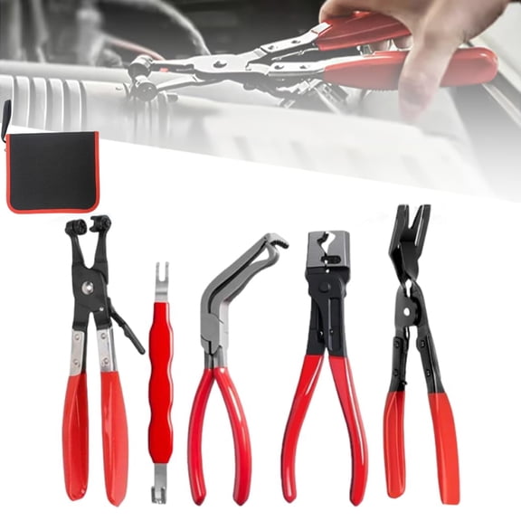 5PC Automotive Electrical Disconnect & Trim Clip Pliers Set, Hose Clamp Pliers Connector Removal Tool Disconnect Tool and Connector Separator with Terminal Removal Tool Kit(1PC)
