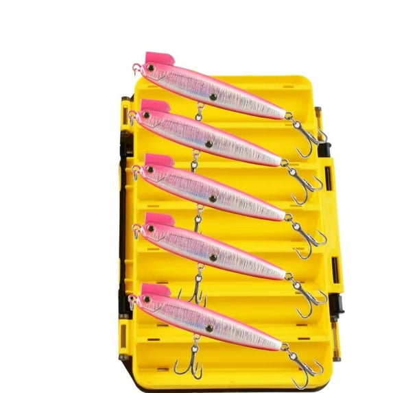 5PC BIQIANWO Fishing Lures Solid Bullet Long Casting Sinking Pencil Minnow Lure Iron Plate Bait for Sharp Mouth Fish and Mandarin Fish