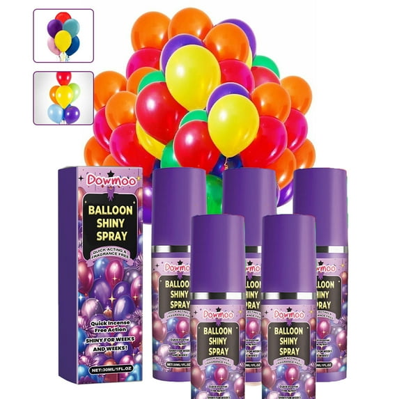 5PC Balloon Shine Spray,Mega Shine Balloons Spray,Balloon Spray To Last And Shine,Balloon Shine Spray Latex Balloons,Party Balloons Shiny Spray, For Birthdays, Weddings, Christmas Party,30ml