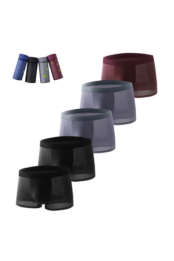 5PC Big & Tall 3XL Dark Gray Men's Underwear - 100% Polyester Mesh, Moisture Wicking, Breathable Durable Briefs for Daily Active Wear