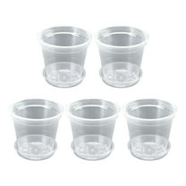 5PC Orchid Pot, Clear Orchid Pots with Holes, Orchid Pots for Repotting, Breathable Slotted Orchid Planters for Indoor Outdoor Plants, Orchid Supplies,With tray(10cm)