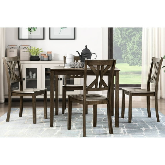 5PC Dining Set with Divided X-Back Chairs / Enhances Dining Experience