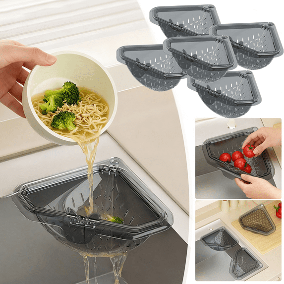 5PC Drain Basket for Sink Kitchen, Food Filter Basket Sink Food Catcher Basket, Food Drainer for Sink Kitchen Sink Gadgets, Kitchen Drain Sink Basket Sink Drain Basket